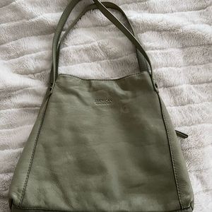 American leather shopper bag in beautiful Sage green